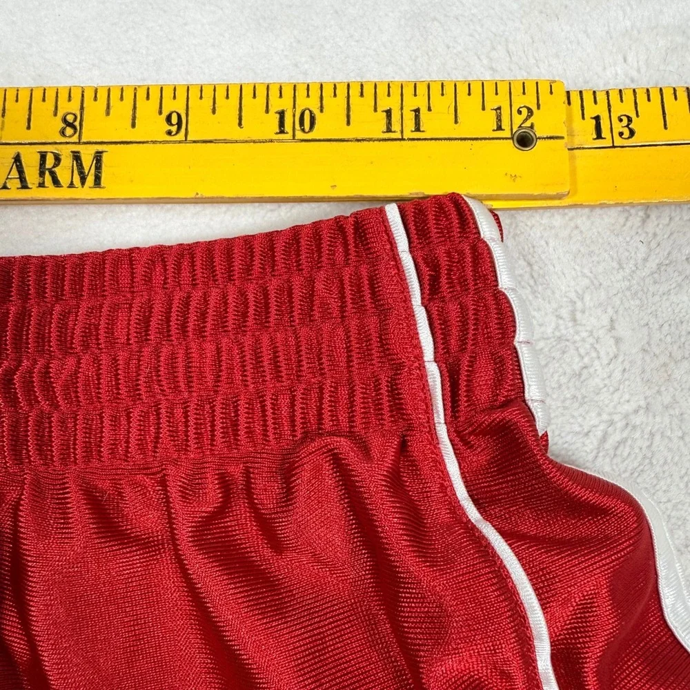 Adidas Mens Red White 3 Stripe Basketball Shorts Elastic Waist AZB001 Size Small